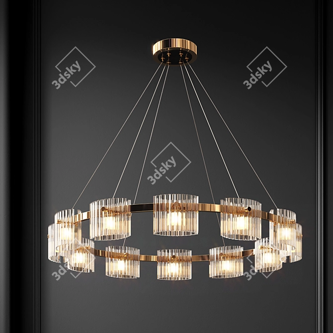 NICOLETTE Metal Glass Chandelier 3D model image 2