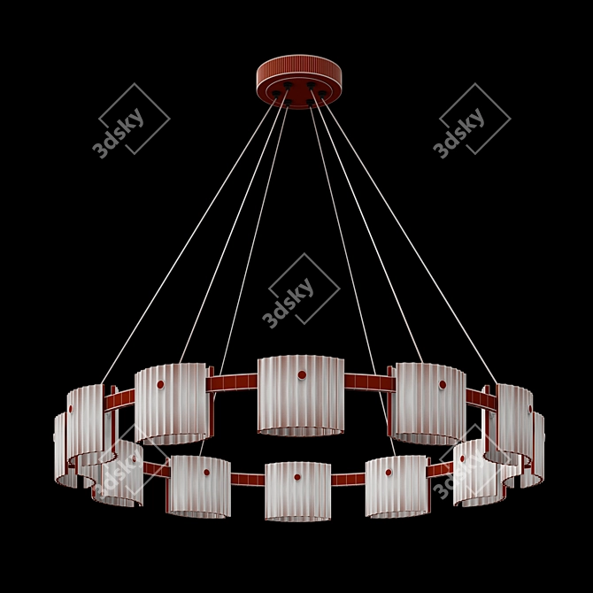 NICOLETTE Metal Glass Chandelier 3D model image 3