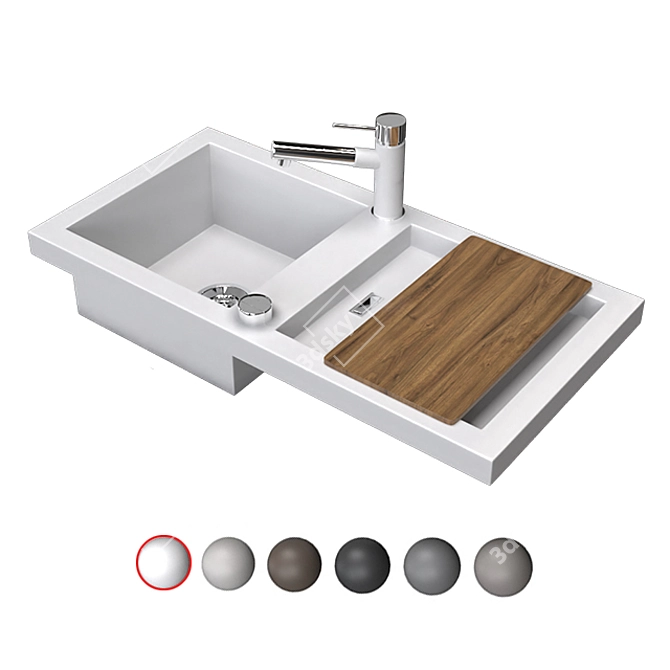 Stylish Blanco Adon Sink 3D model image 2