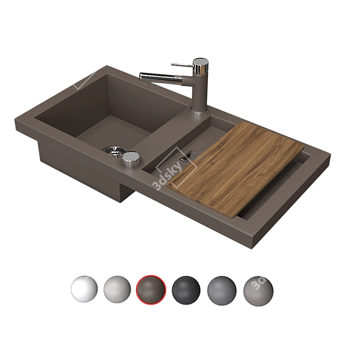 Stylish Blanco Adon Sink 3D model image 3