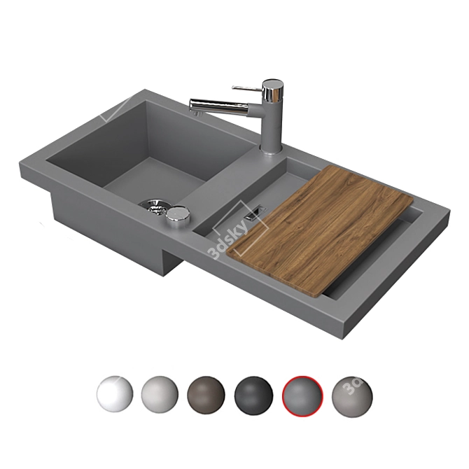 Stylish Blanco Adon Sink 3D model image 5