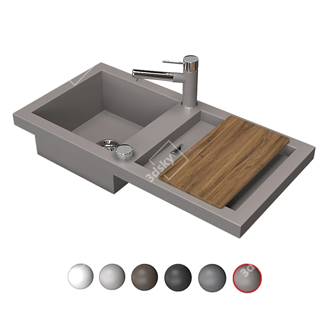 Stylish Blanco Adon Sink 3D model image 6