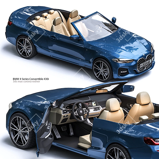 BMW 4 Series Convertible: Effortless Elegance 3D model image 1