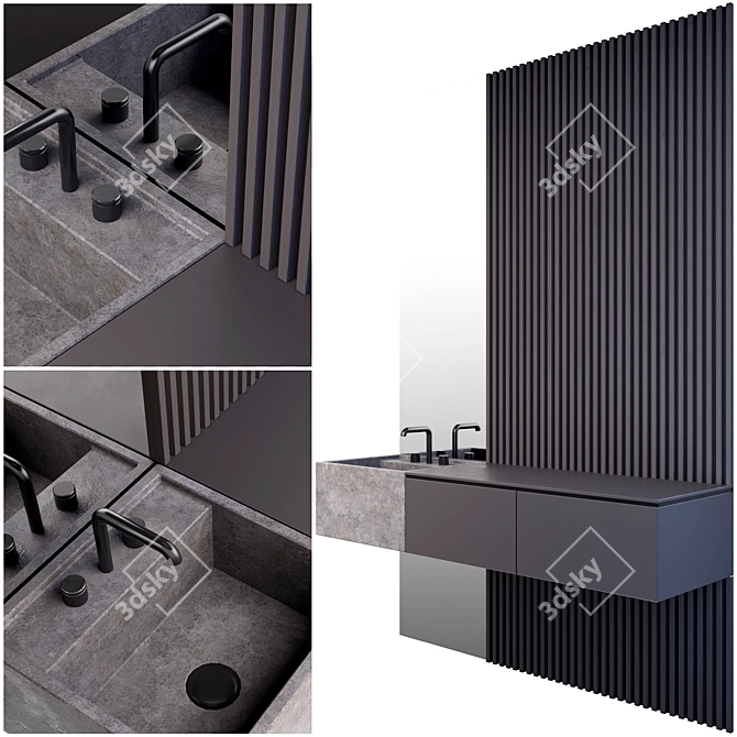 Stylish Bathroom Essentials Collection 3D model image 2