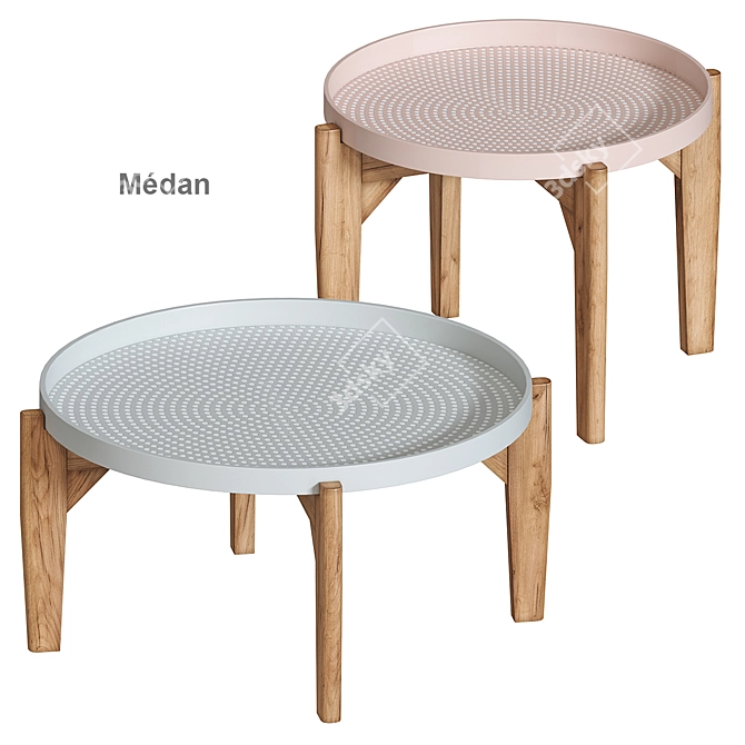 Médan Acacia & Cement Coffee Table 3D model image 1