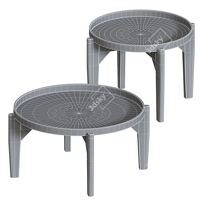 Médan Acacia & Cement Coffee Table 3D model image 2