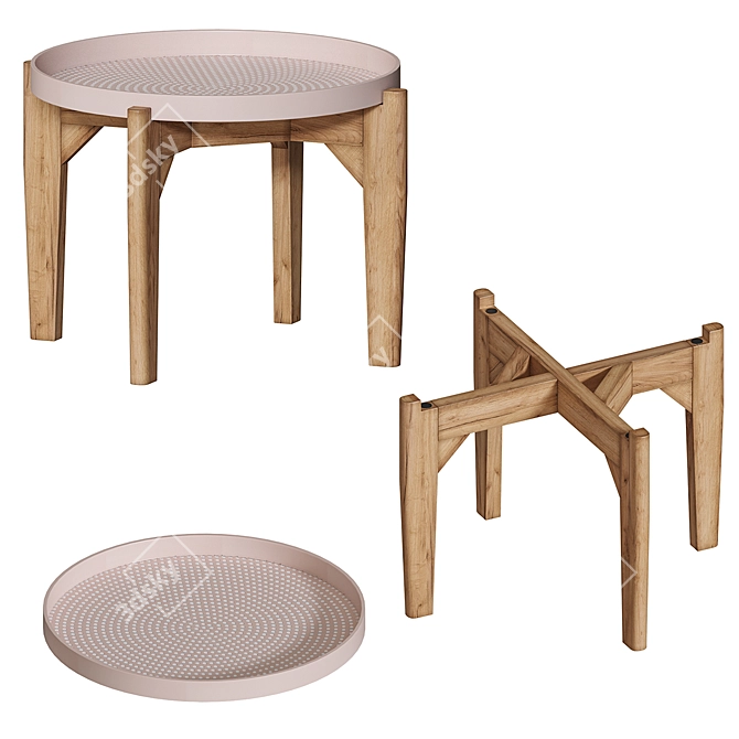 Médan Acacia & Cement Coffee Table 3D model image 3