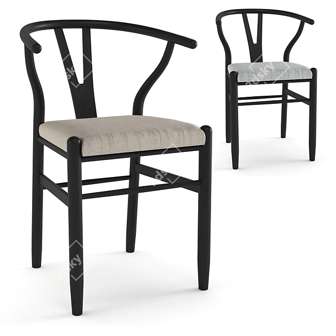 Elegant Robin Wishbone Chair 3D model image 1