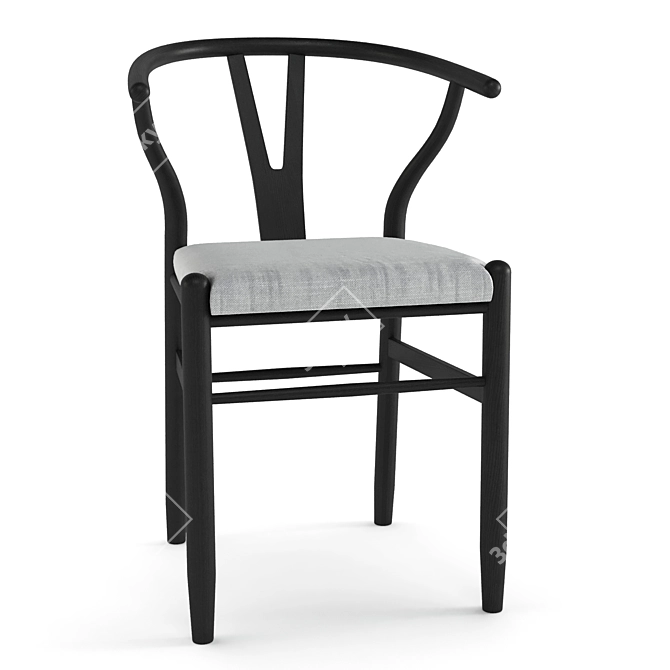 Elegant Robin Wishbone Chair 3D model image 2