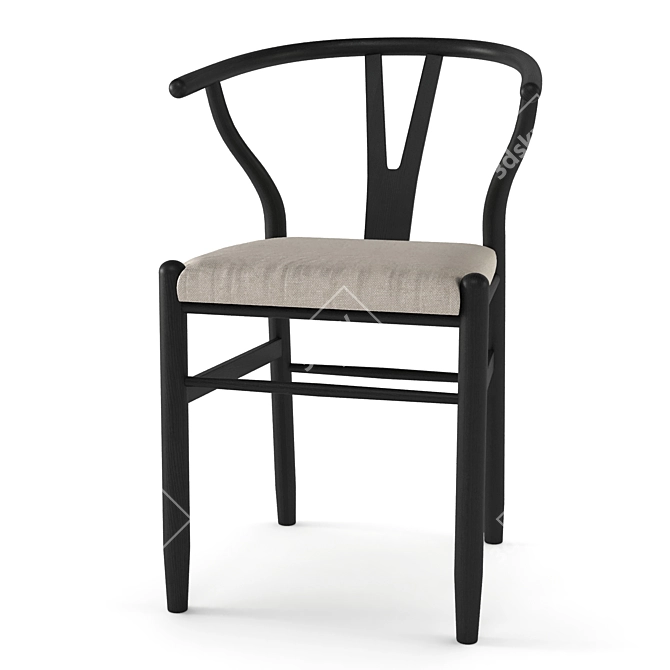 Elegant Robin Wishbone Chair 3D model image 4