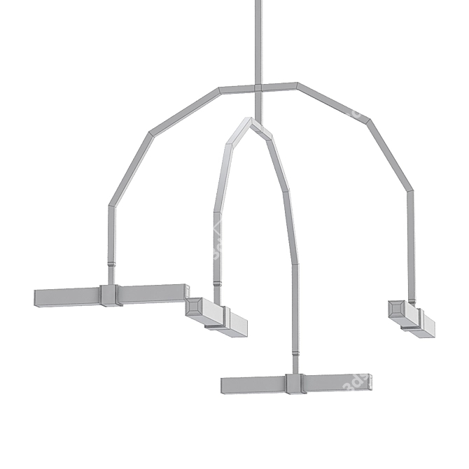 Elegant Calumn 4-Light Chandelier 3D model image 2