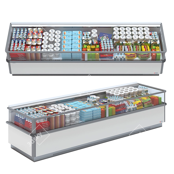 Modern Refrigeration Showcase with Texture 3D model image 1