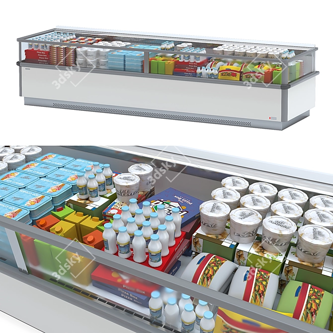 Modern Refrigeration Showcase with Texture 3D model image 2