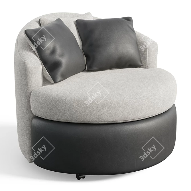 Title: Ella Swivel Barrel Chair 3D model image 1