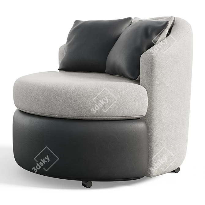 Title: Ella Swivel Barrel Chair 3D model image 3