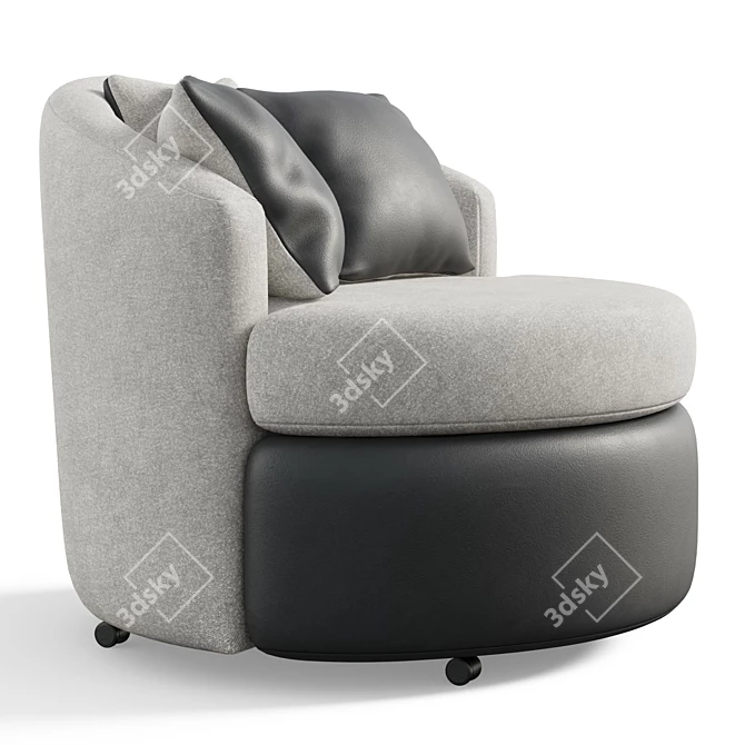 Title: Ella Swivel Barrel Chair 3D model image 5