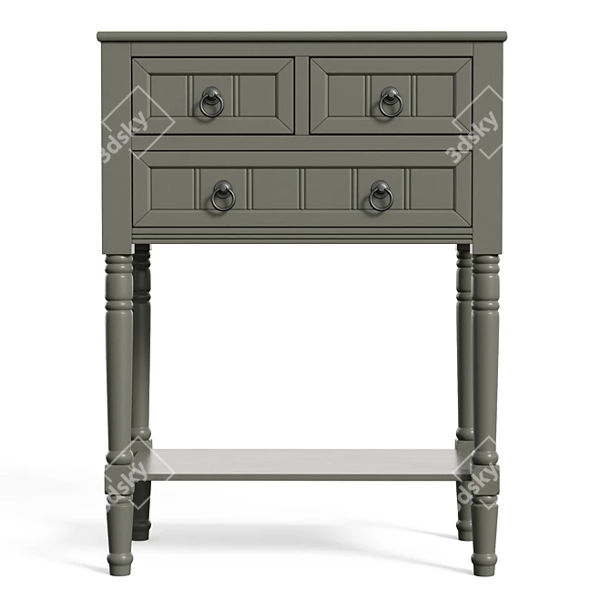 Rustic Charm Console Table 3D model image 2