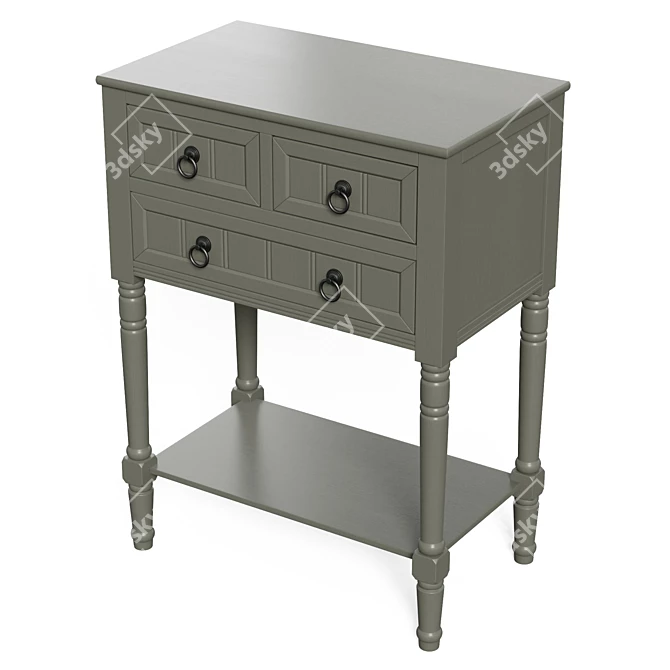 Rustic Charm Console Table 3D model image 4