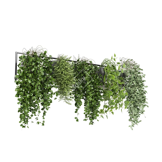 Rusty Concrete Indoor Plants Shelf 3D model image 5