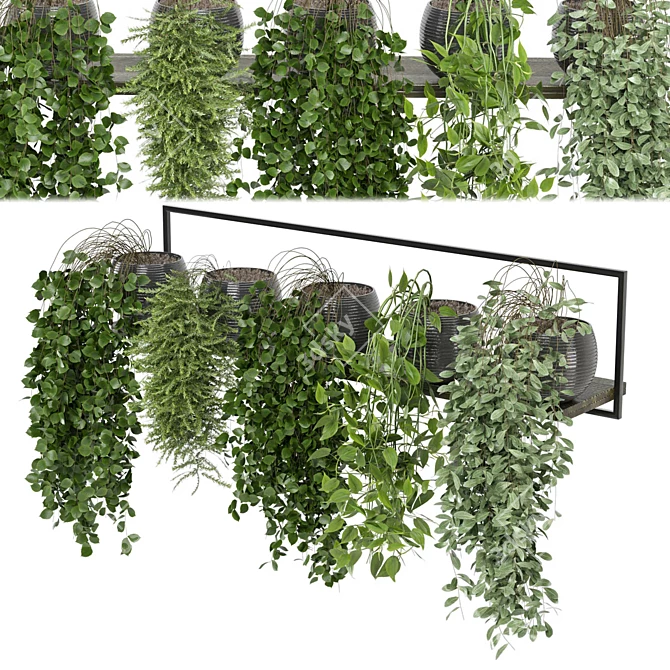 Rusty Concrete Indoor Plants Shelf 3D model image 6