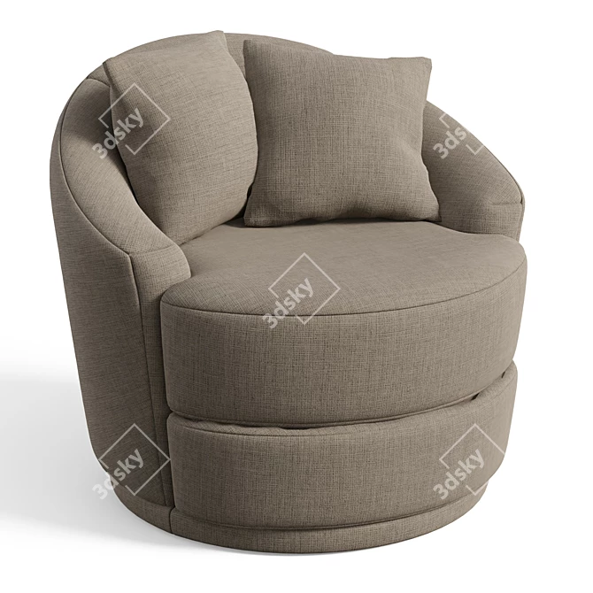 Cozy Swivel Barrel Chair 3D model image 1