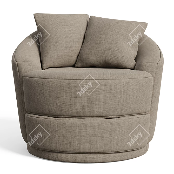 Cozy Swivel Barrel Chair 3D model image 2