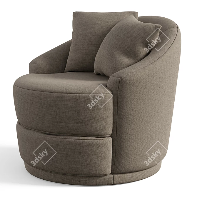 Cozy Swivel Barrel Chair 3D model image 3