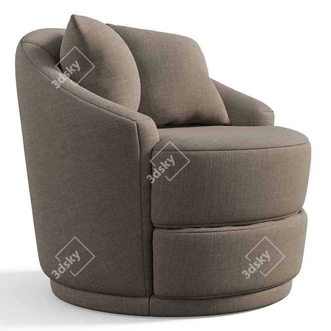 Cozy Swivel Barrel Chair 3D model image 5