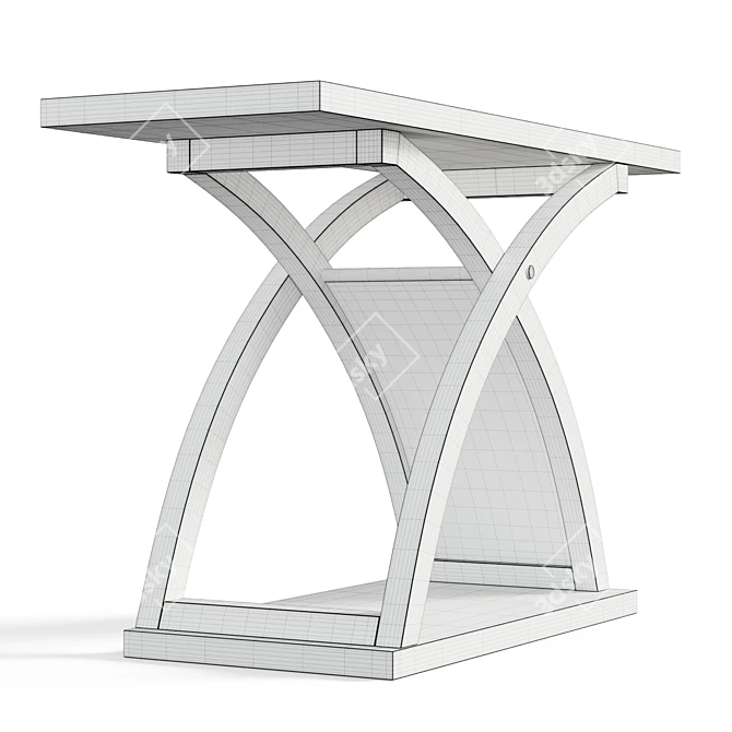 Exotic Espresso X-Shape Console 3D model image 6