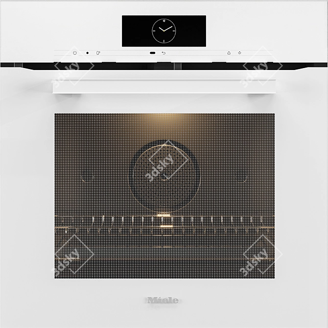 Sleek White Handleless Oven with BrilliantLight 3D model image 8