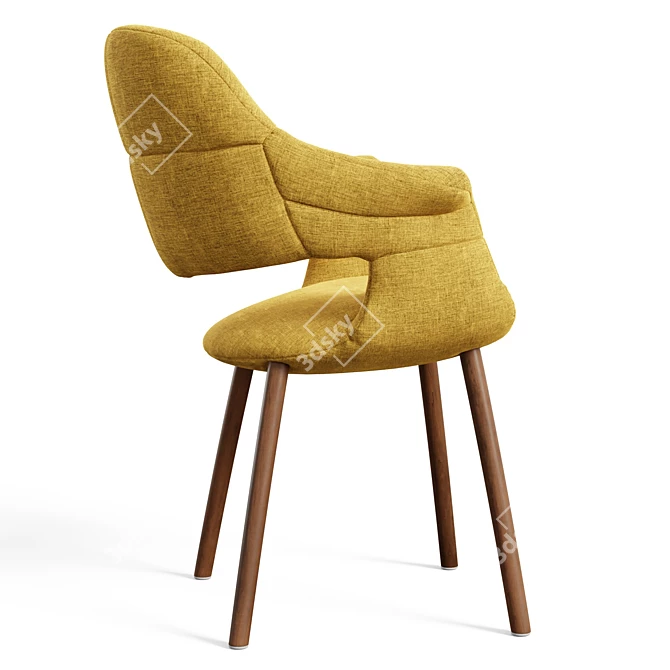 Modern Mid-Century Robyn Dining Chair 3D model image 3