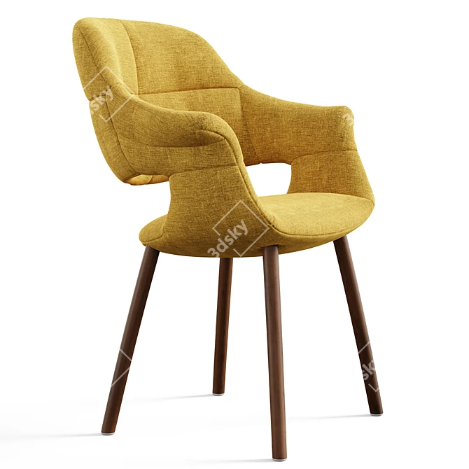 Modern Mid-Century Robyn Dining Chair 3D model image 5