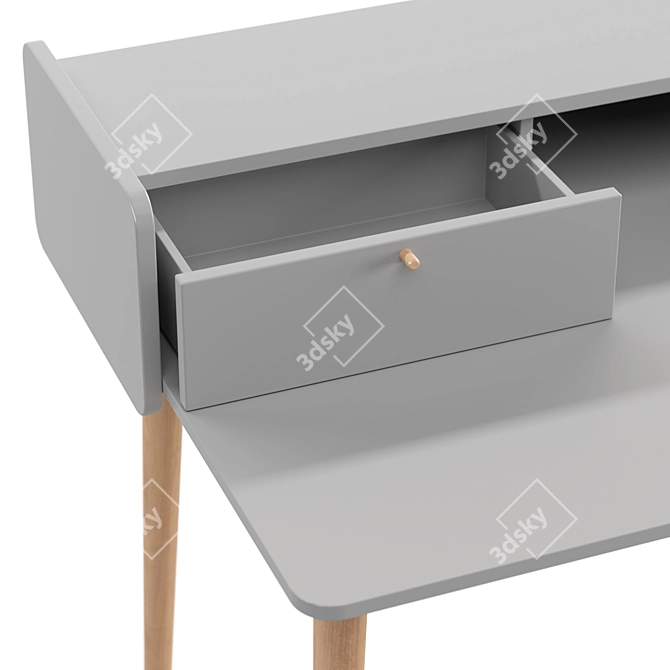 Zag Children's Writing Desk: Vintage Style with Practical Storage 3D model image 5