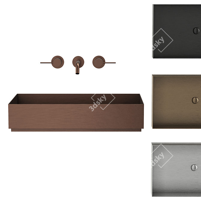 Gessi 316 Rectangular Sink 3D model image 1