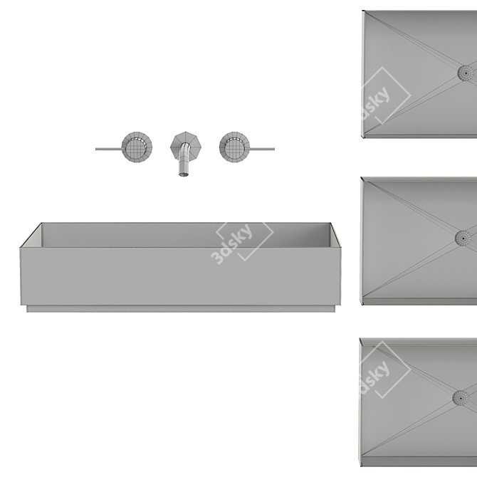 Gessi 316 Rectangular Sink 3D model image 2