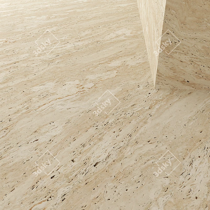 Natural Stone Set: Travertine Zena, Santa Caterina, Roccia, Noce 3D model image 3