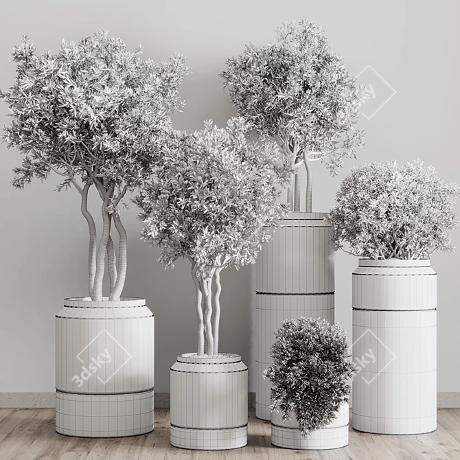 61 Concrete Vase Pot Collection 3D model image 7
