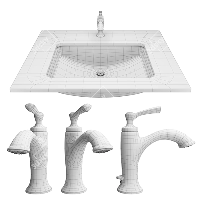 KOHLER Elliston Faucet: Stylish Chrome & Brushed Nickel Finish 3D model image 3