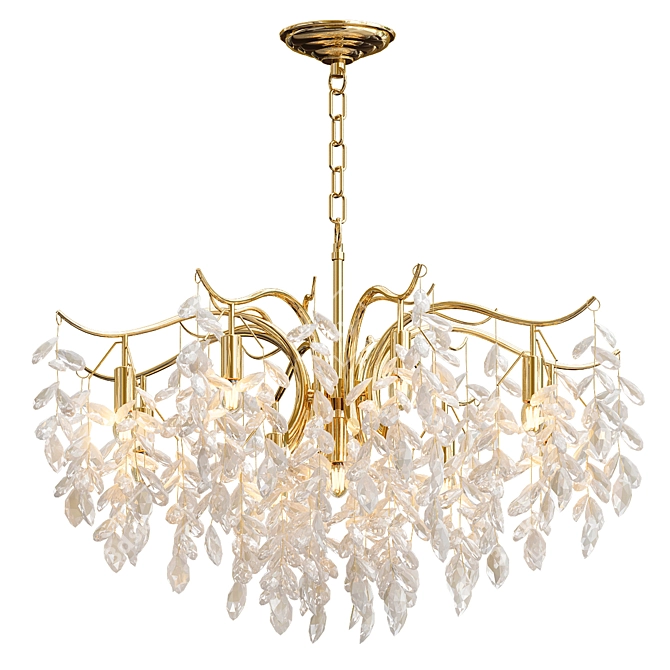 Elegant Gold Crystal Chandelier 3D model image 1
