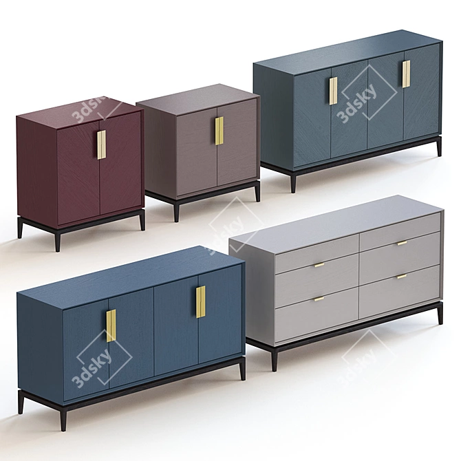 Stylish "Fine" Chests of Drawers 3D model image 1