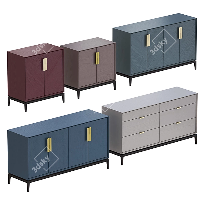 Stylish "Fine" Chests of Drawers 3D model image 8