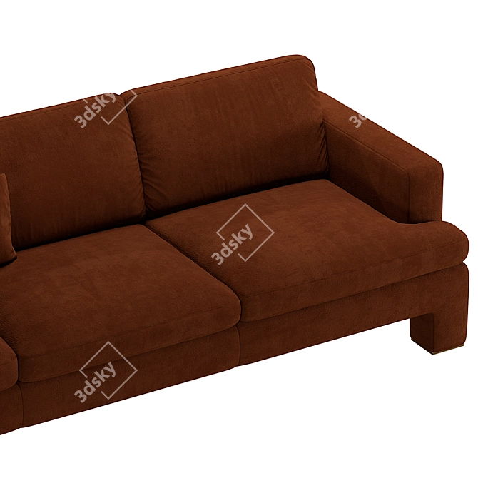Luxury Brass Leg Sofa | Stylish Design | Comfortable & Elegant 3D model image 3