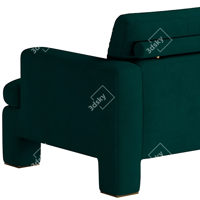Luxury Brass Leg Sofa | Stylish Design | Comfortable & Elegant 3D model image 5