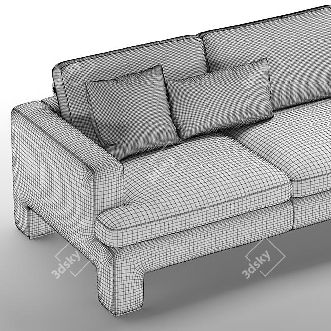 Luxury Brass Leg Sofa | Stylish Design | Comfortable & Elegant 3D model image 6