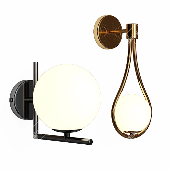 Sleek Globe Sconce 3D model image 4