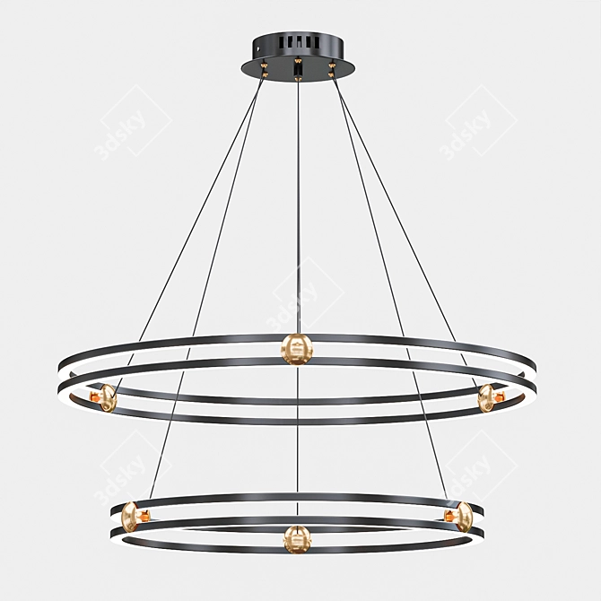 Modern Aluminum Annular Pendant Lamp 3D model image 1