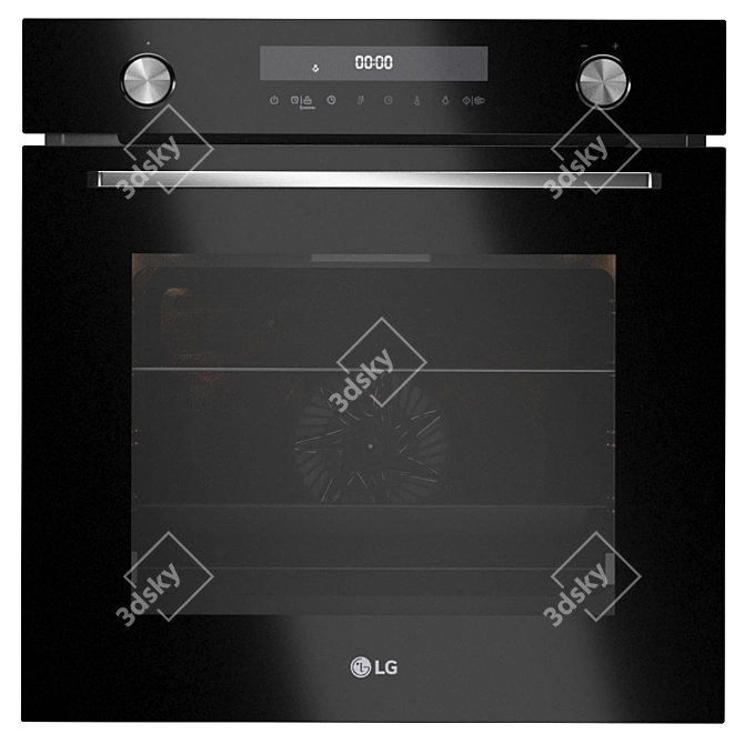 LG Kitchen Appliance Set 4: Oven, Microwave, Cooktop, Hood & Fridge 3D model image 3