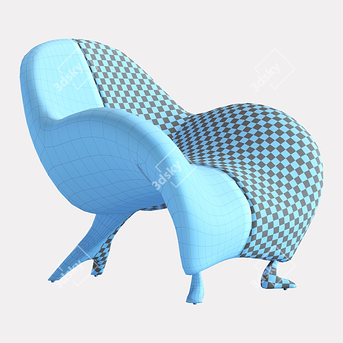 Organic Bouclé Papageno Chair 3D model image 5