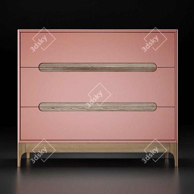 Oakwood Dresser | Handcrafted Design 3D model image 2