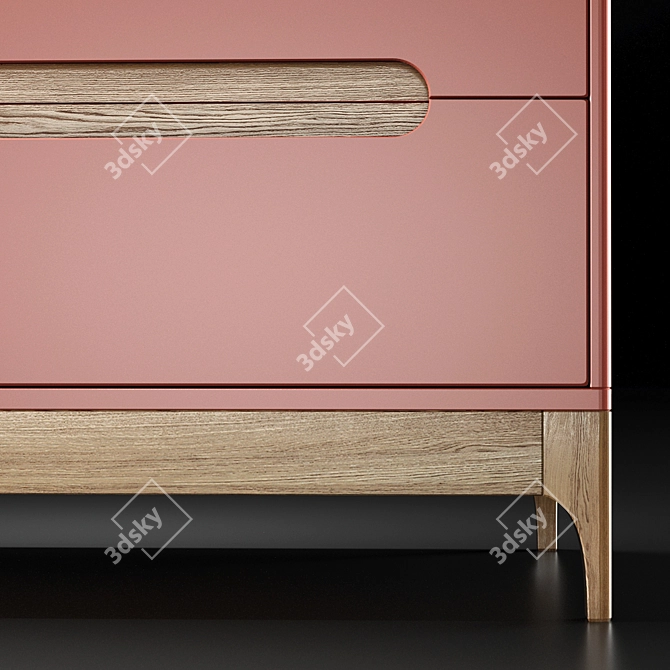 Oakwood Dresser | Handcrafted Design 3D model image 3